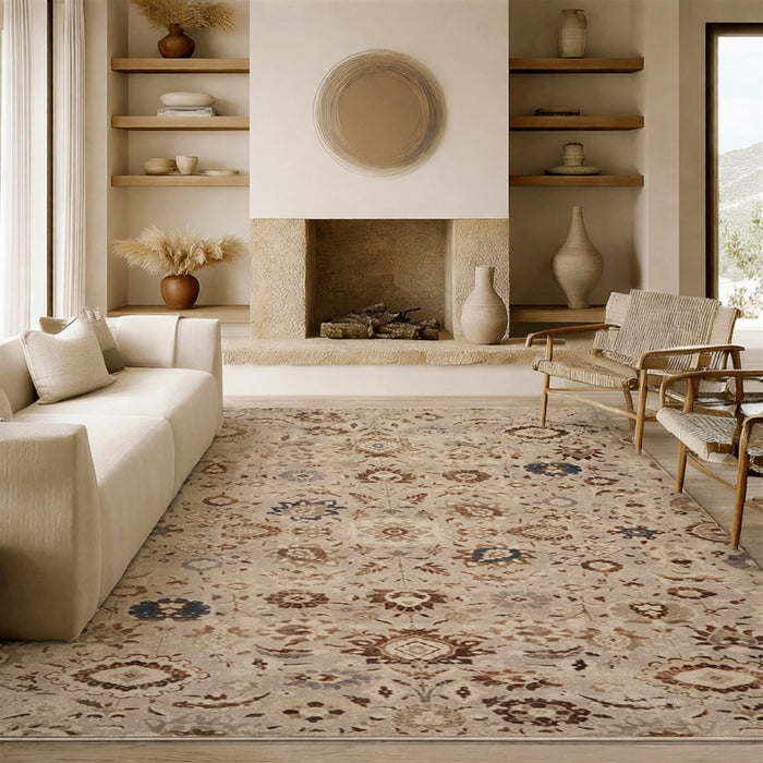 Tapis Lavable/Traditionnel Lunelle 8'0\" x 10'0\" en Gris