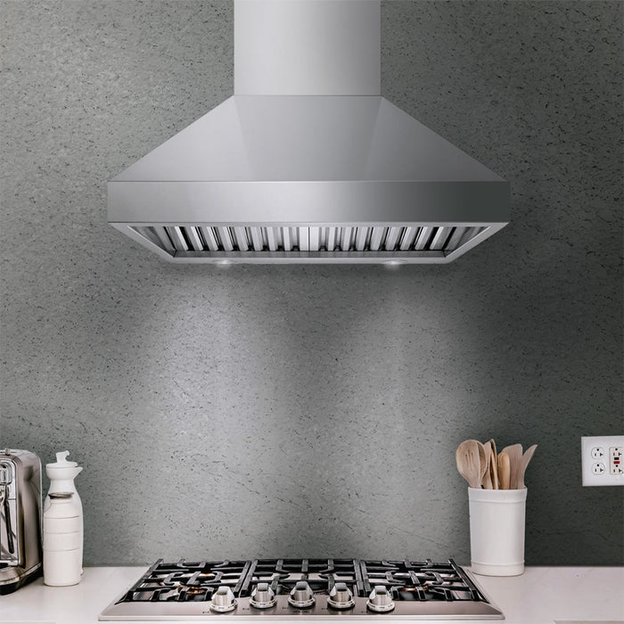 Hotte de cuisine murale Victory de 42 pouces 1200 CFM en acier inoxydable