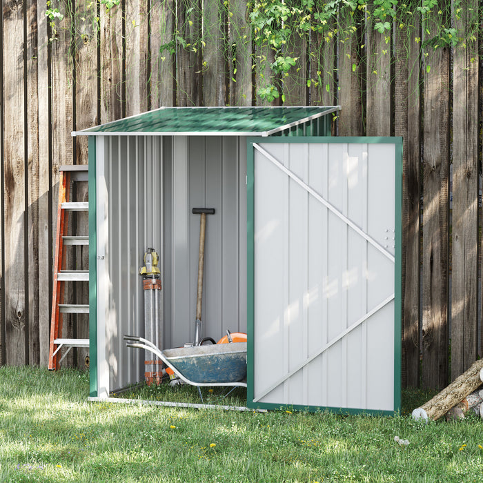 Outsunny Remise De Rangement De Jardin Adossee 3,3 Pi X 3,4 Pi, Vert