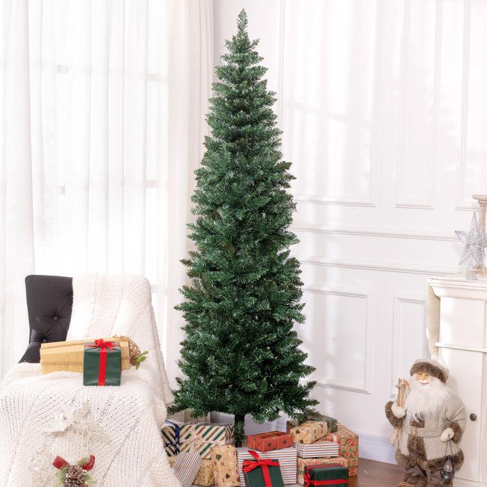 Homcom Arbre De Noel Artificiel De 7pi De Haut Avec Base En Acier, Vert