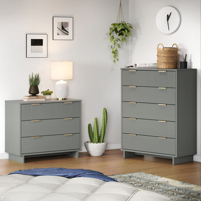 Ensemble de commode 2 pieces Granville Modern en gris clair