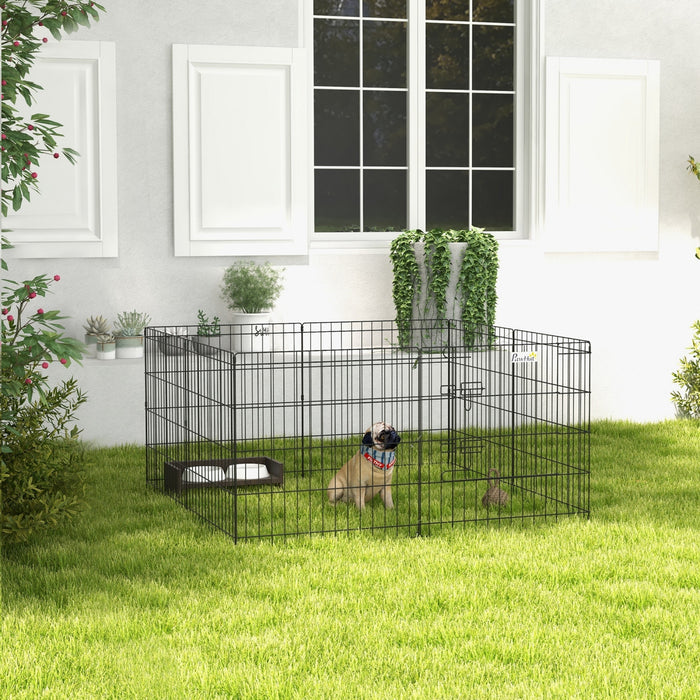 Pawhut 24 Pouces Pliable En Metal Exercice Parc Pour Animaux De Compagnie Cour Chien Chiot Chenil Cage 8 Panneau