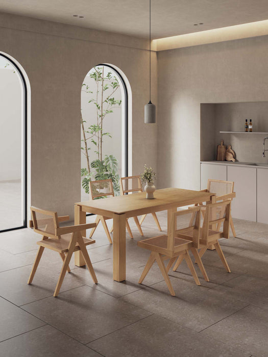 Hamlet et Ensemble de salle a manger moderne industriel chic Rockaway 7 pieces en naturel