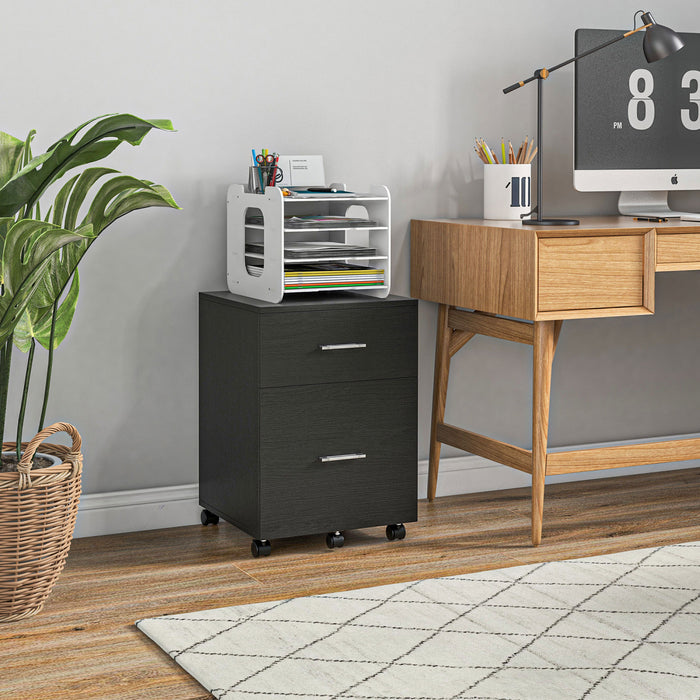 Vinsetto Classeur Pour Dossiers Lettre Ou A4 Avec Roulettes 2 Tiroirs