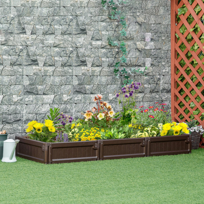 Kit De Lit De Jardin Sureleve Outsunny 121.9 X 122.7 Cm Jardiniere Hors Sol Pour Fleurs Herbes Legumes Exterieur Jardin Arriere-cour Avec Assemblage Facile Marron (en Anglais Seulement)