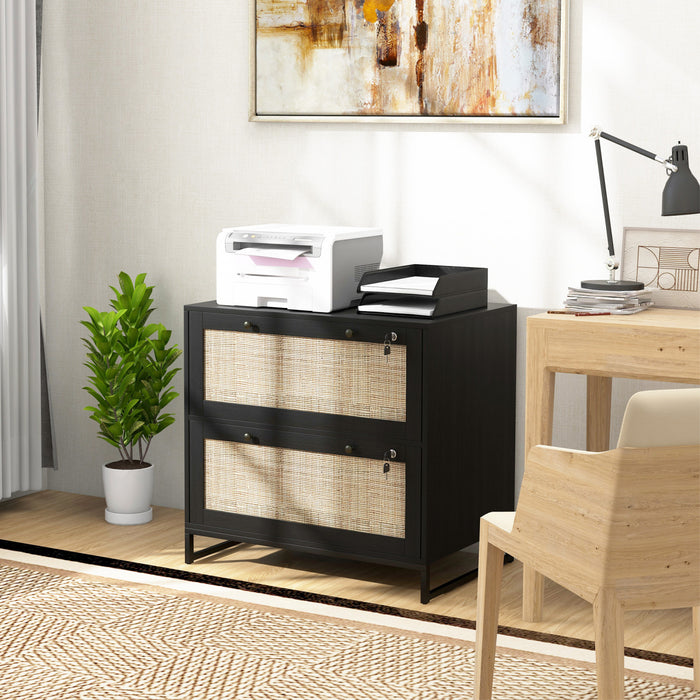 Vinsetto Classeur Verrouillable Avec Barre De Suspension, Noir