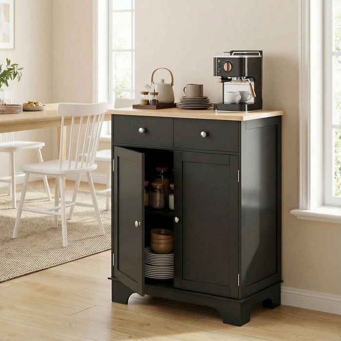 HOMCOM Meuble de Rangement de Cuisine, Buffet avec Plateau en Bois