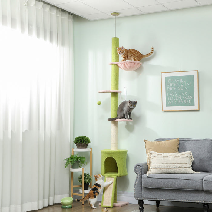 Floor to Ceiling Cat Tree Adjustable Height 87\"-94.5\"