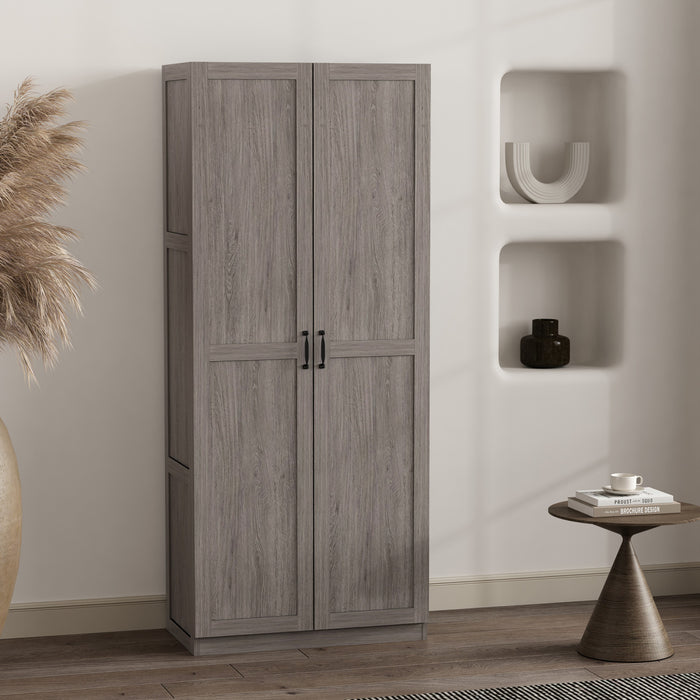 Armoire de rangement moderne Cornelia 30\" en gris (7 etageres)