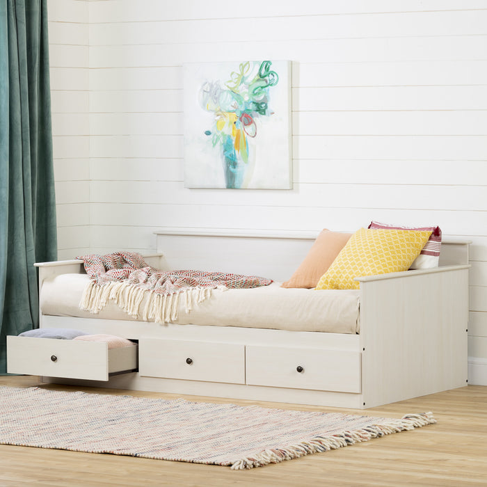 Plenny Lit de jour avec rangement Blanc antique, de Meubles South Shore