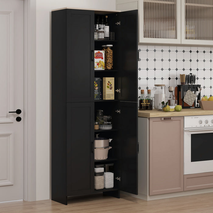 HOMCOM Armoire de rangement 67\" a 4 portes avec etageres reglables, noir