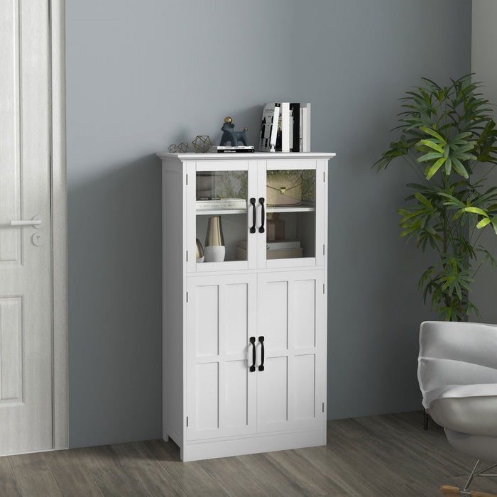 HOMCOM Armoire de rangement avec etageres a 4 niveaux, etageres reglables