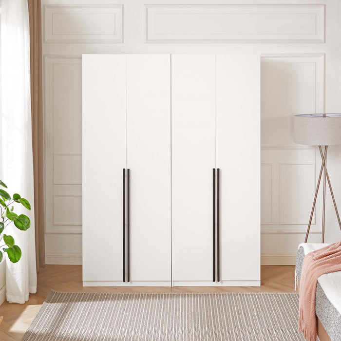 Armoire moderne Lee 32\" en blanc - Ensemble de 2