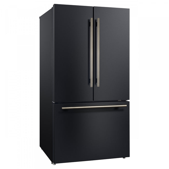 Refrigerateur Rivello de 36 po a portes francaises noires, certifie Energy Star – FFFFD1783-36BLK
