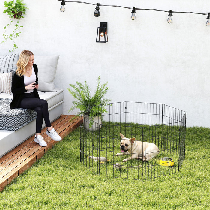 Parc pour Chiens Pliable en Metal Extensible, 8 Panneaux pour Petits Chiens