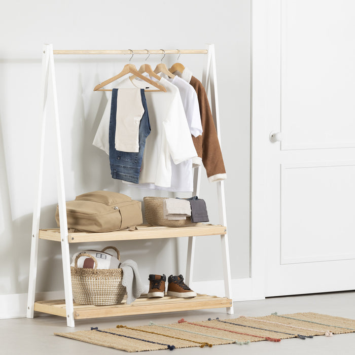 Portant à vêtements Sweedi en bois pour enfants - blanc