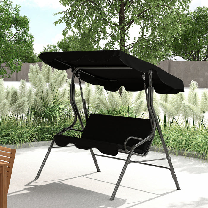Outsunny Balancelle de Terrasse 3 Places avec Auvent Ajustable