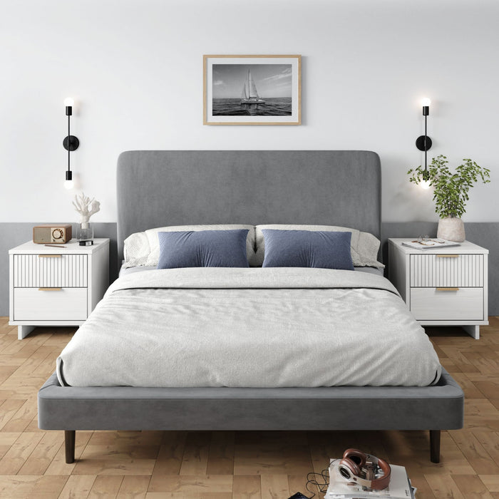 Table de nuit Granville Modern 18\" en blanc (2 tiroirs) - Lot de 2