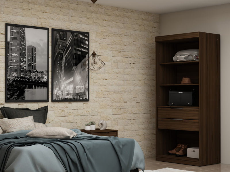 Armoire contemporaine moderne Mulberry 36\" en brun chataigne
