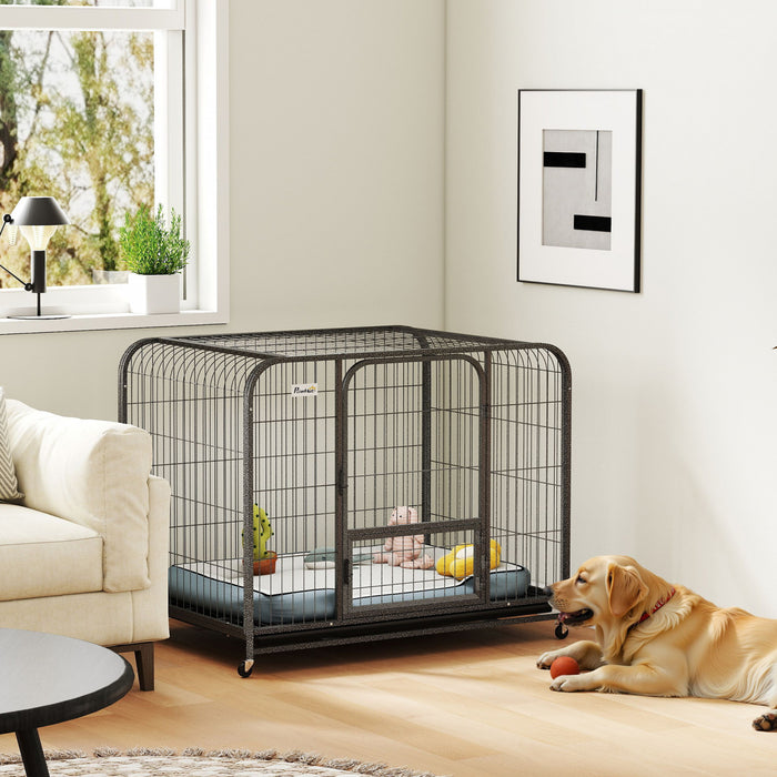Cage pour Chien 109 cm, Grande Cage avec Roues