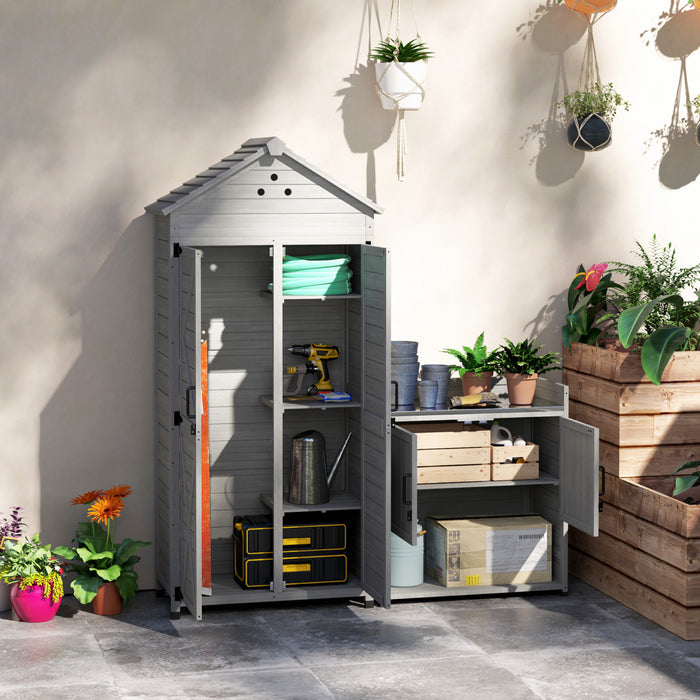 Outsunny Armoire De Rangement Exterieure, Abri De Jardin Avec Etageres