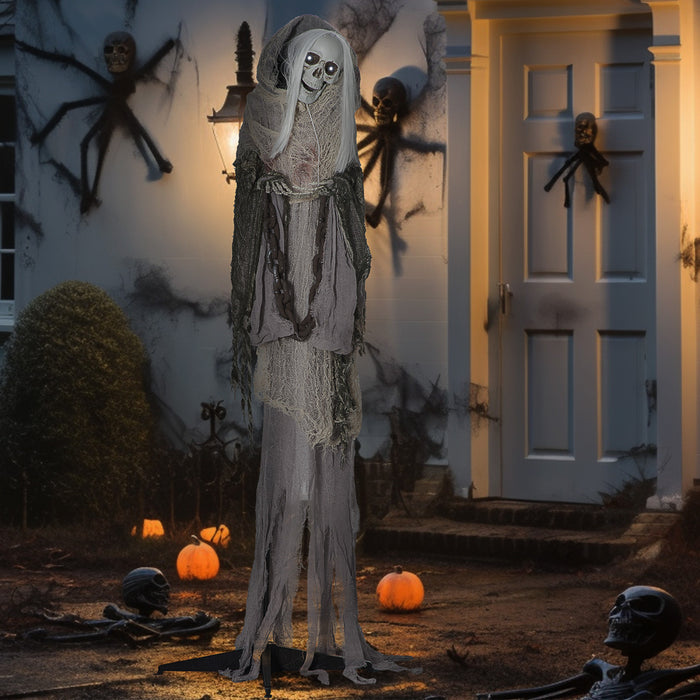 Outsunny Sorciere Squelette Animee 6pi, Decorations D'halloween