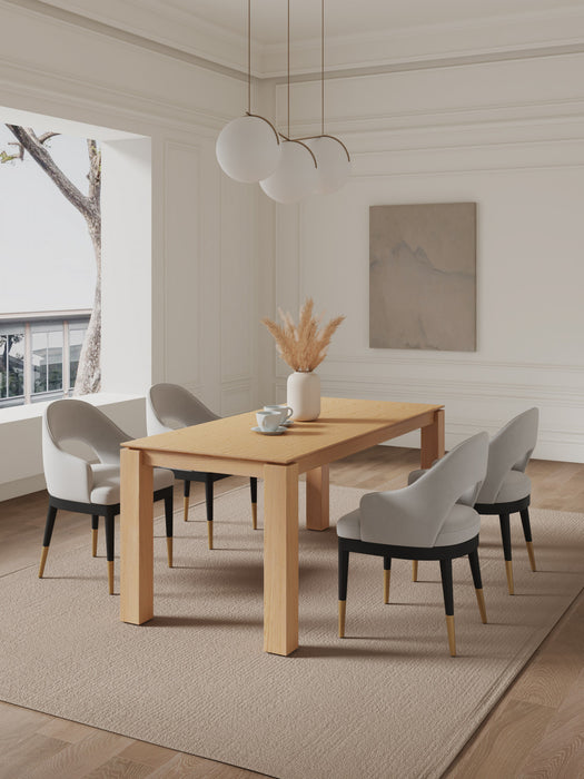 Ensemble de salle a manger moderne industriel chic Carrington et Rockaway 5 pieces, gris clair et naturel