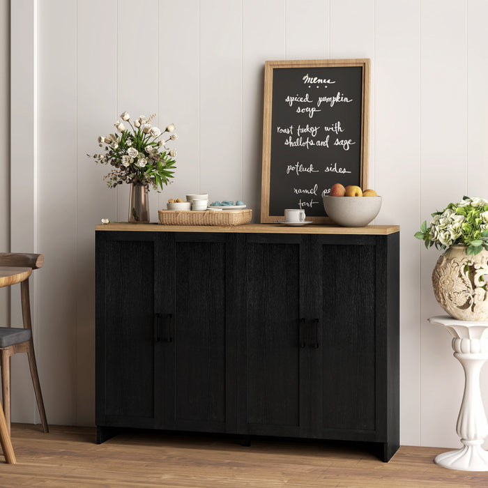 HOMCOM Armoire buffet moderne avec etageres reglables, noir