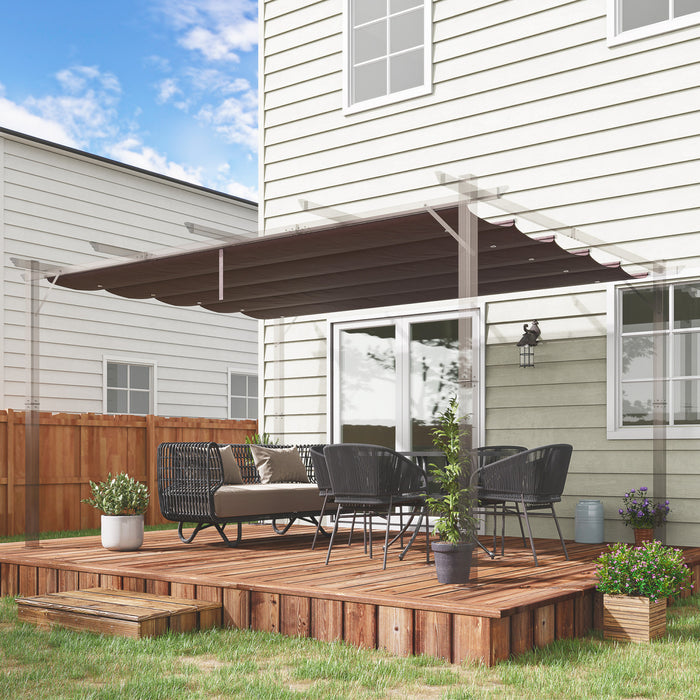 Outsunny Auvent De Rechange Retractable Pour Pergola De 13,1 X 9,8 Pi, Housse De Rechange Pour Pergola, Cafe