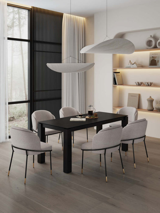 Ensemble de salle a manger Flor and Rockaway Modern Industry Chic 7 pieces, coloris ble et noir