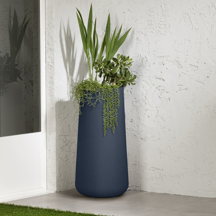 Cache-pot haut Dalya pour l'extérieur - bleu