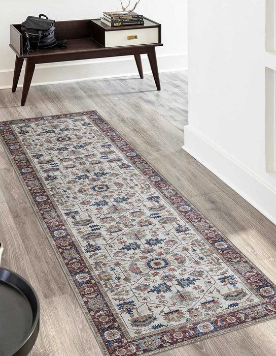 Tapis Traditionnel Daffy 2'3\" x 8'0\" en Ivoire