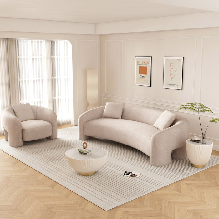 Ensemble de canape 2 pieces Sylvia Modern Glam en Poussiere d’Or