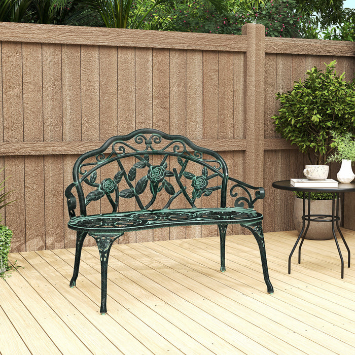 Outsunny Banc De Jardin Exterieur De 40 Po, Banc De Jardin De Patio, Vert