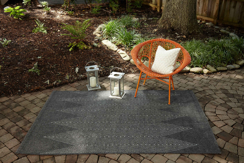 Tapis Contemporain Raven 6'7\" x 9'6\" en Gris