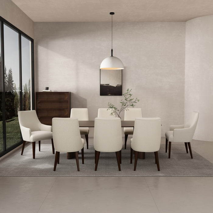 Ensemble de 8 chaises de salle a manger Beever Modern en creme