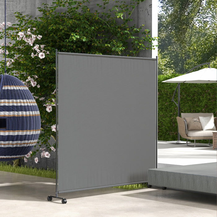 Outsunny Separateur De Piece, Ecran De Confidentialite Roulant 6pi, Gris