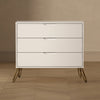 Avira Mid-Century Modern 35" Dresser in White (3-Drawer) | Commode Avira Mid-Century Modern 35" en blanc (3 tiroirs)