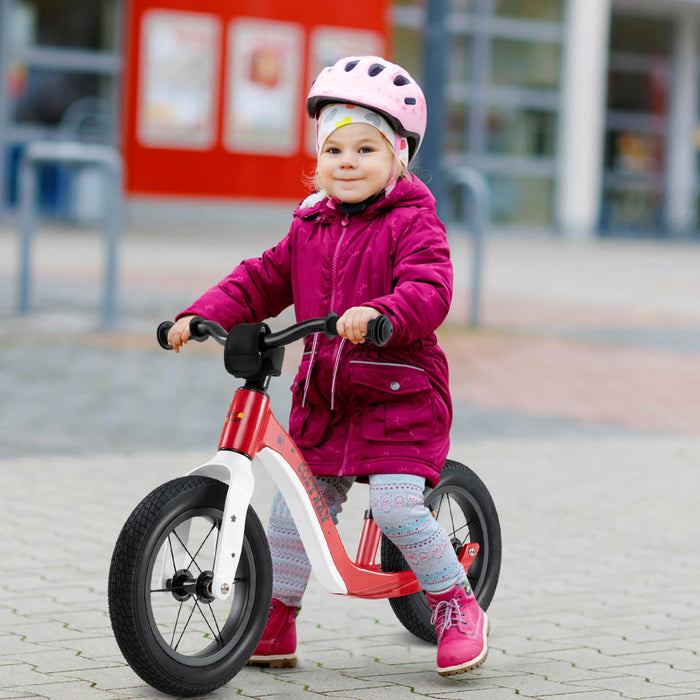 Costway 12 Pouces Magnesium Tout-petit Equilibre Velo Sans Pedale Formation Tout-petit Equilibre Velo Rouge