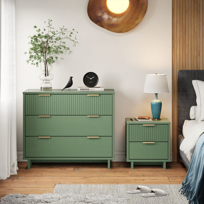 Ensemble de commode 2 pieces Granville Modern en vert sauge