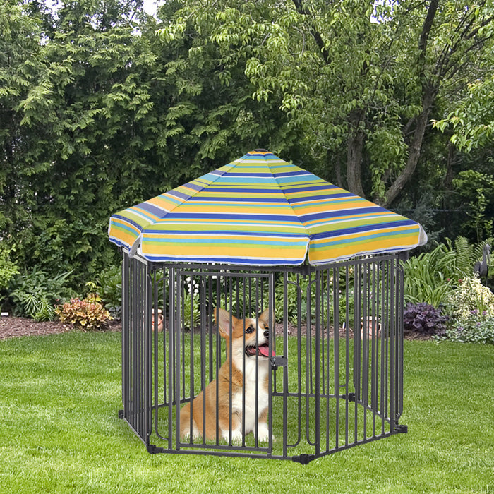 Pawhut Cage D'exterieur Robuste Pawhut 48\" X 41\" Avec Toit En Polyester Resistant Aux Intemperies, Porte Verrouillee Et Cadre Metallique
