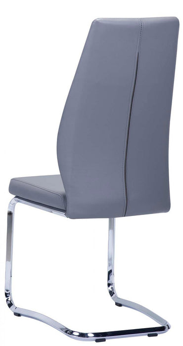 Chaise De Salle A Manger Julius En Similicuir Gris (ensemble De 2)