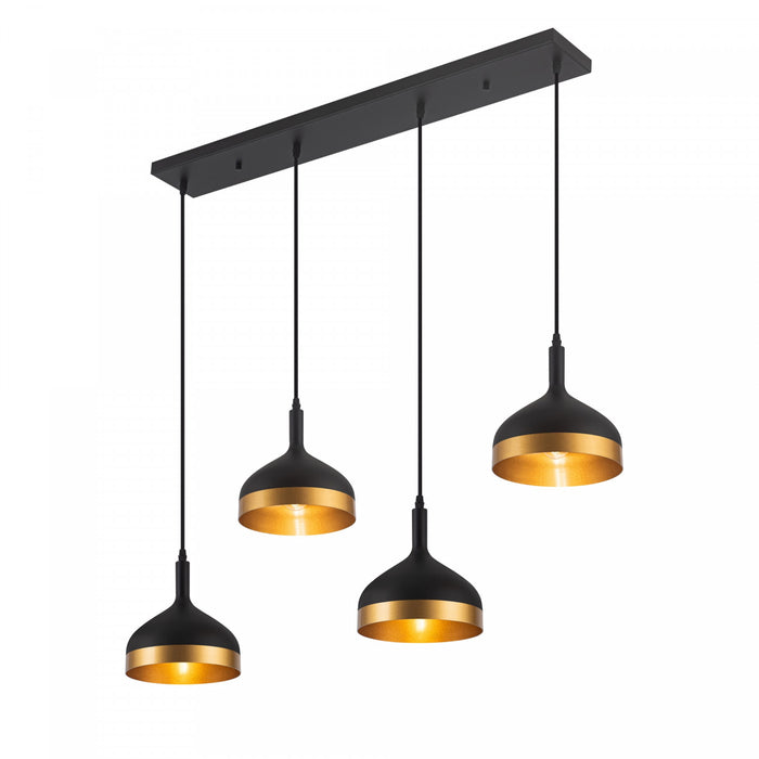 Luminaire pour îlot de la collection Dash - noir et doré
