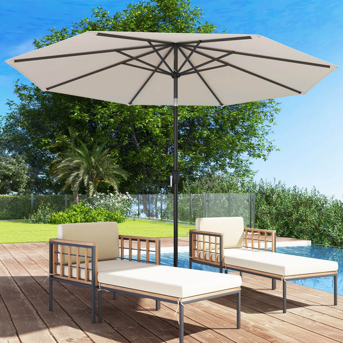 Costway Parasol de Patio 10ft Exterieur avec Pied de Parasol Rond Robuste de 59 LBS