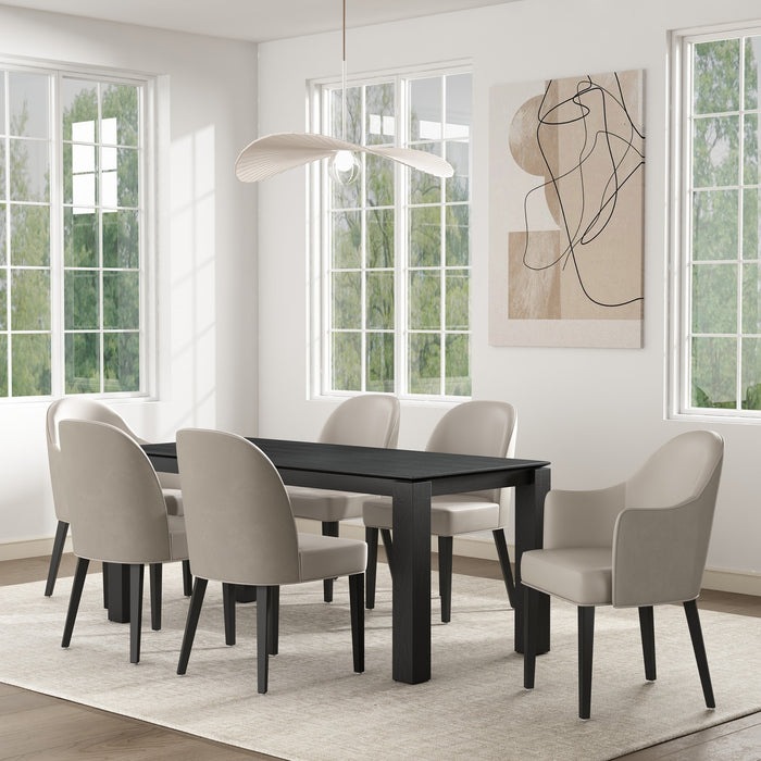 Ensemble de 6 chaises de salle a manger Hillman Modern en gris clair