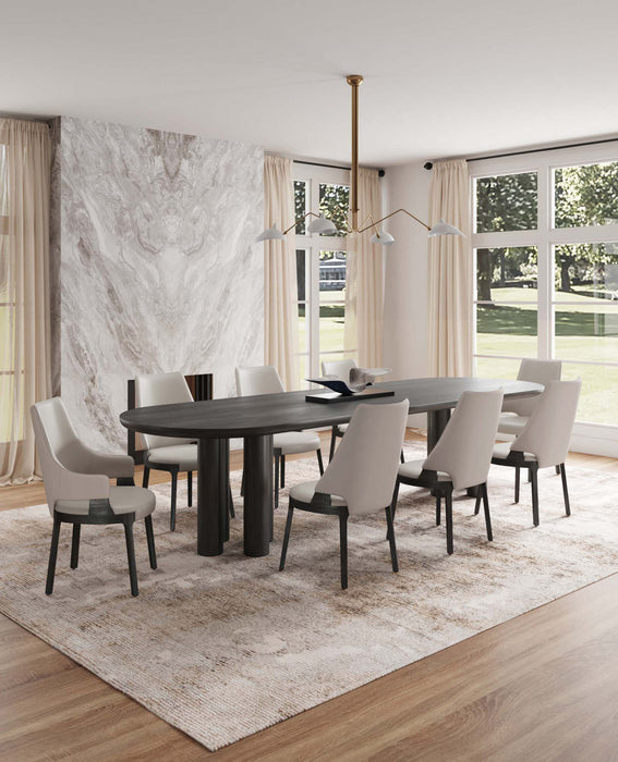 Ensemble de 8 chaises de salle a manger Kara Modern en gris clair