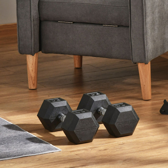 Ensemble d'halteres en caoutchouc Soozier 2 x 30 livres, halteres de main pour l'entrainement physique