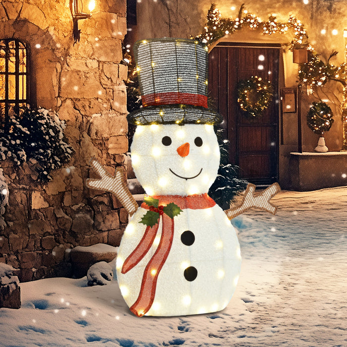 Outsunny Decoration de Noel bonhomme de neige lumineux avec 56 lumieres LED