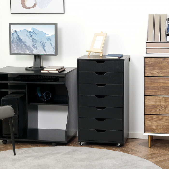 Vinsetto Classeur Vertical A 7 Tiroirs Armoire De Rangement De Bureau