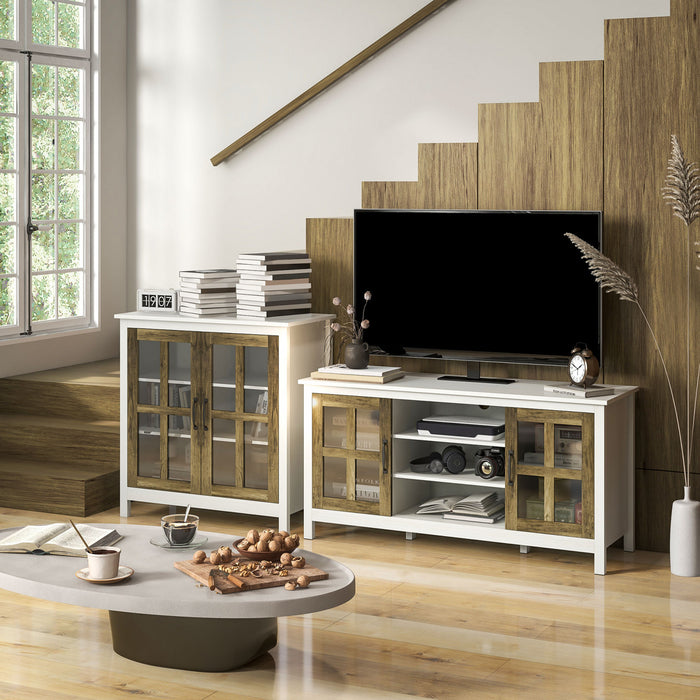 HOMCOM Armoire a porte vitree avec etagere reglable
